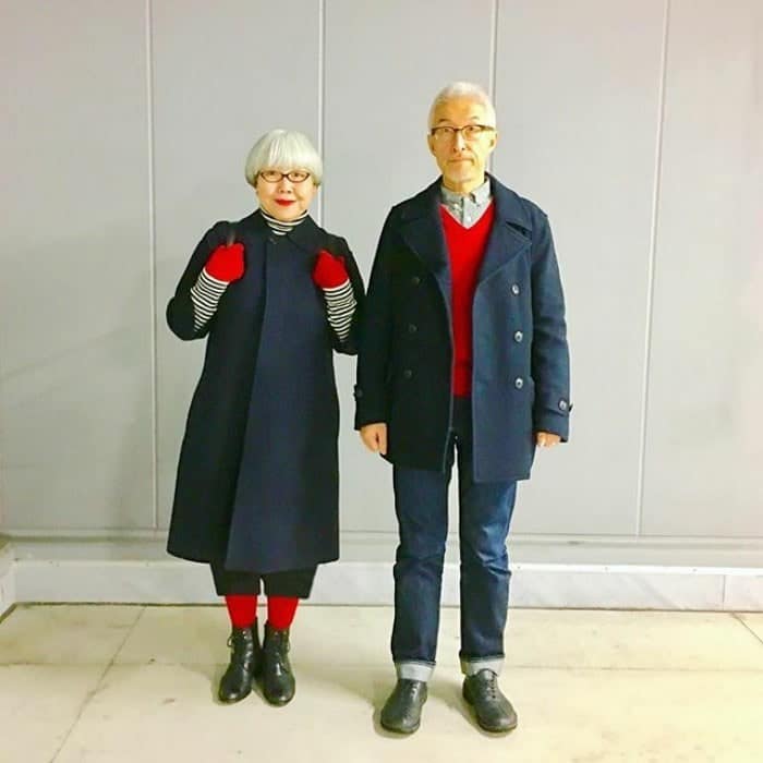 japanese couple wear matching outfits